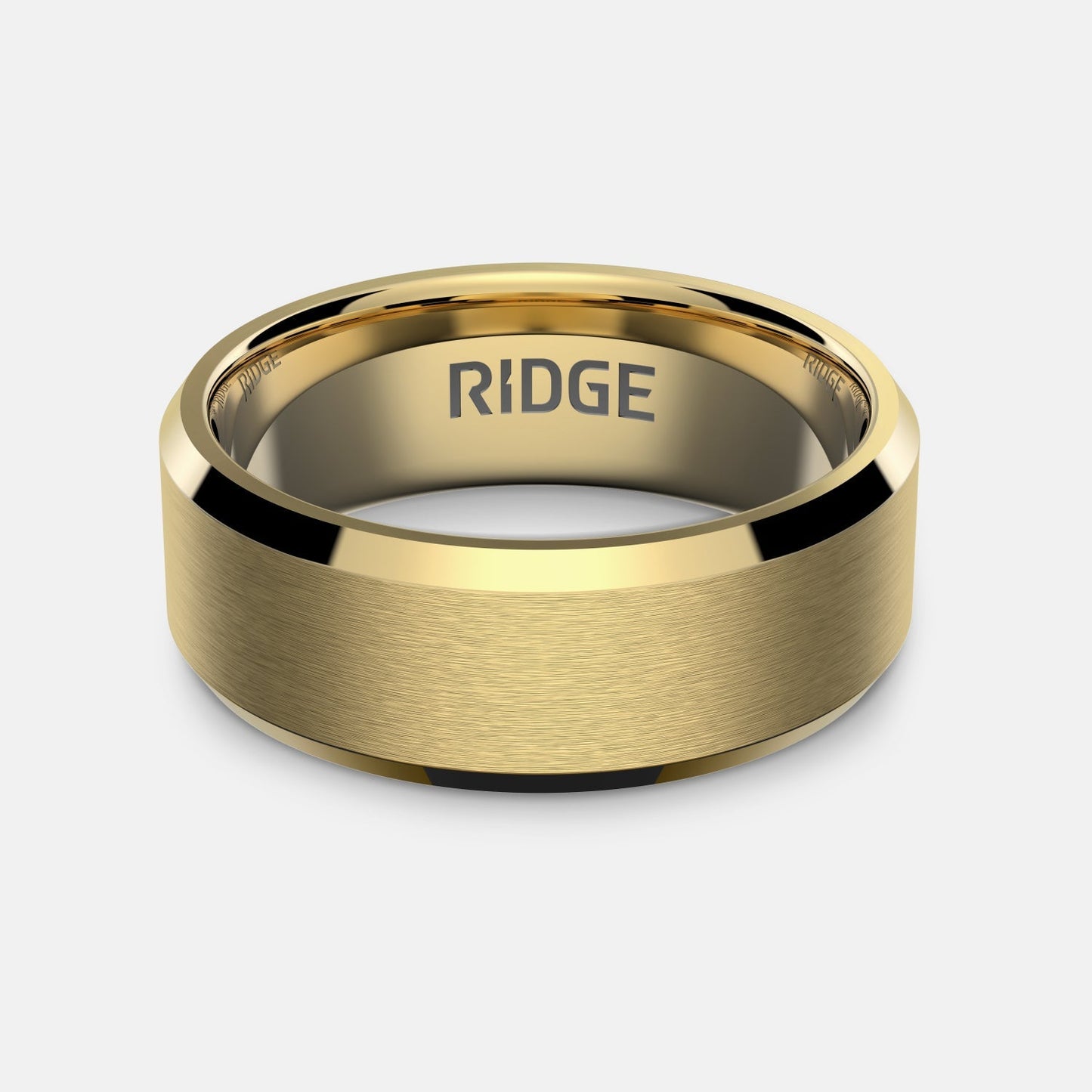 8mm Beveled Ring Set - 24K Gold - Tantalum Carbide