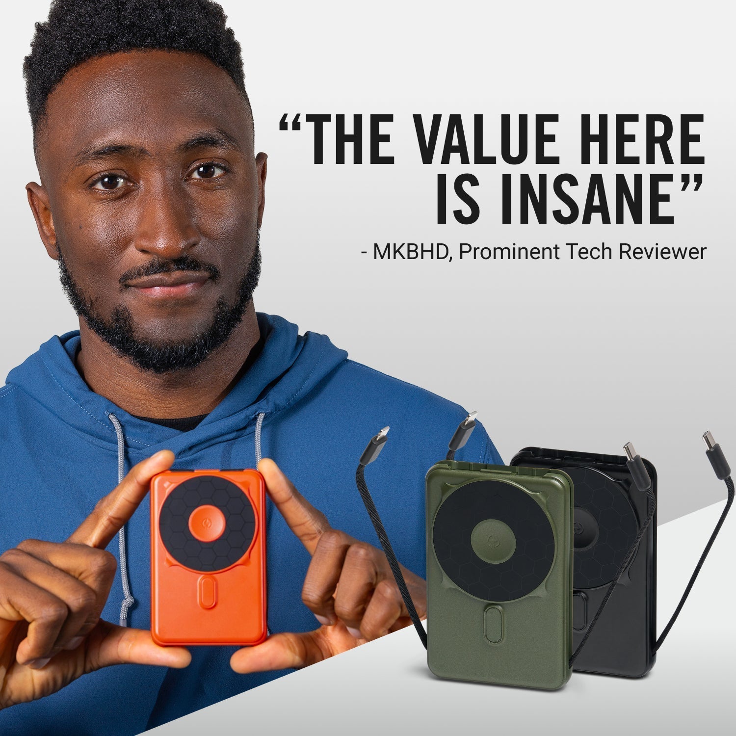 Ridge Power Bank - 10k mAh Bundle - Basecamp Orange - 3-Pack