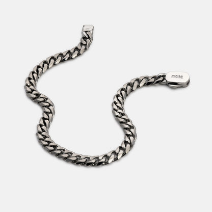 6mm Curb Bracelet - Titanium - Medium