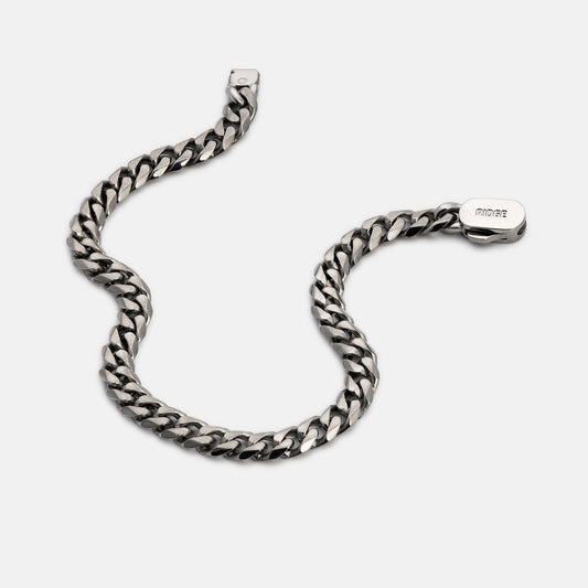 6mm Curb Bracelet - Titanium - Large