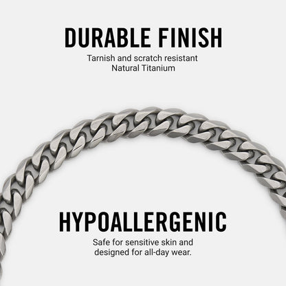 6mm Curb Bracelet - Titanium - Medium